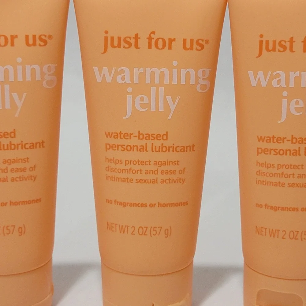 3pk Just For Us Warming Jelly Water-Based Personal Lubricant 2oz Fragrance Free